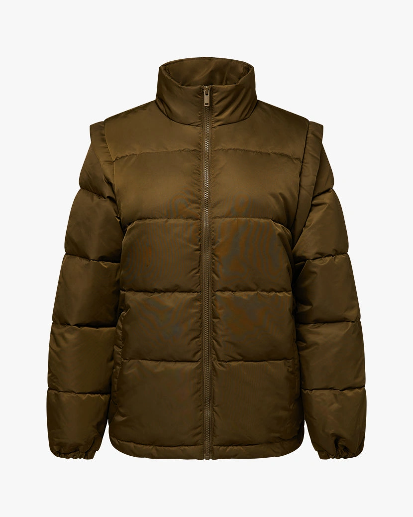 Zip Off Sleeve Puffer Jacket